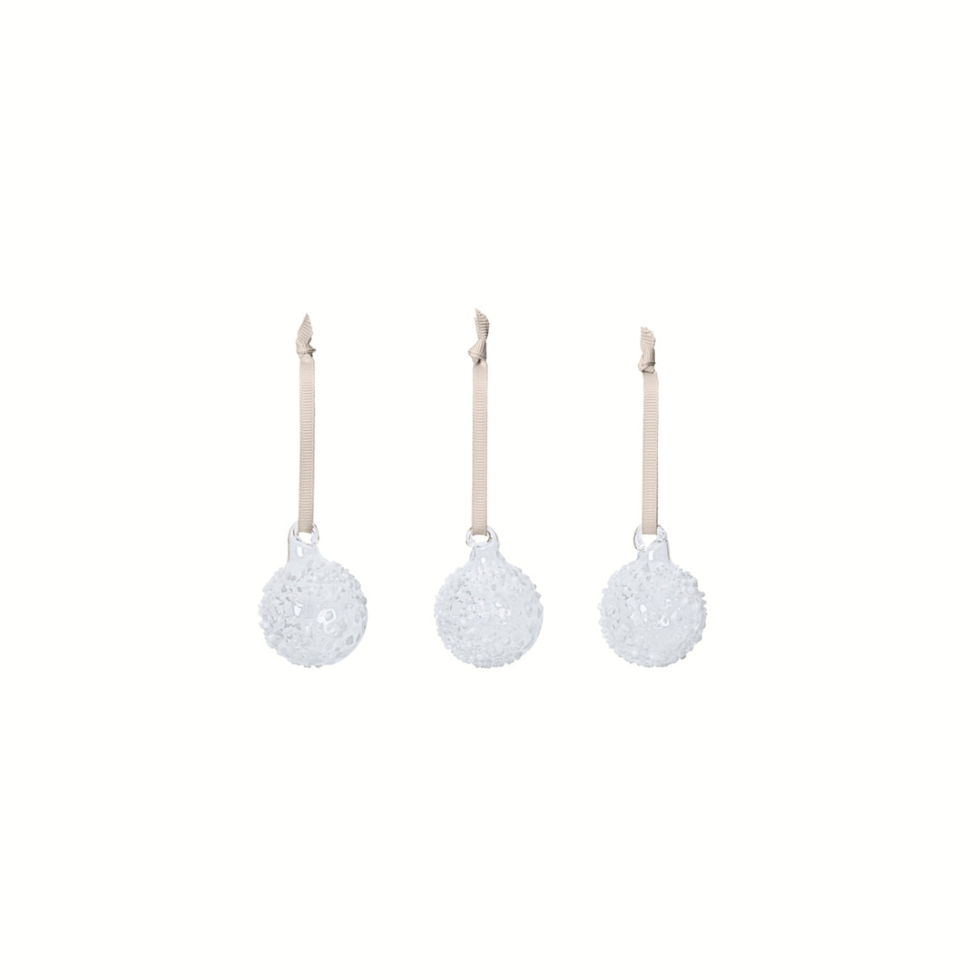 Flurry Glass Baubles - Set of 3
