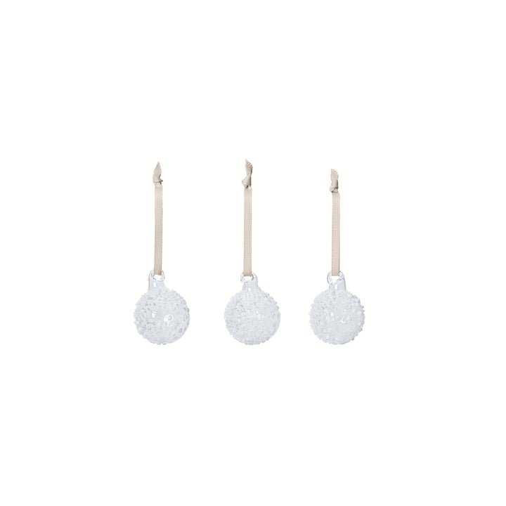 Flurry Glass Baubles - Set of 3