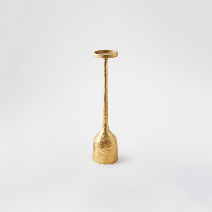 Forged Pillar Candle Holder - Gold Leaf