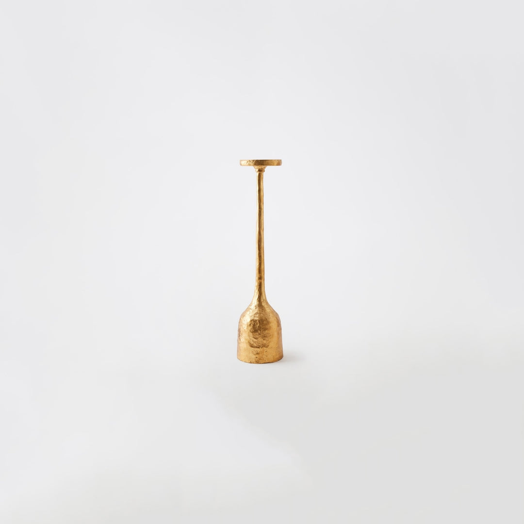 Forged Pillar Candle Holder - Gold Leaf