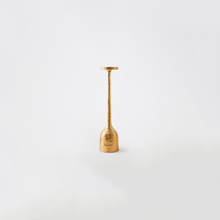 Forged Pillar Candle Holder - Gold Leaf