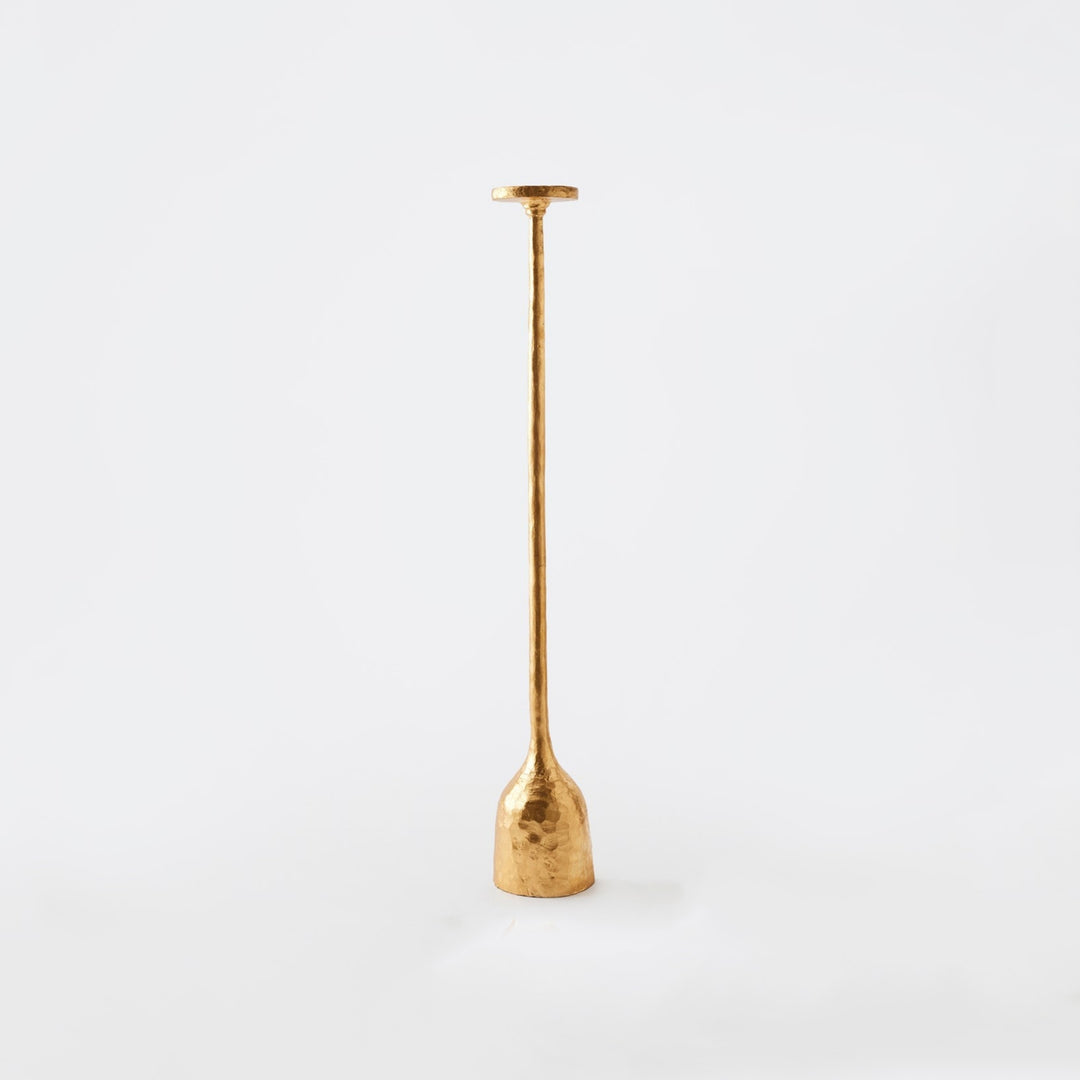 Forged Pillar Candle Holder - Gold Leaf