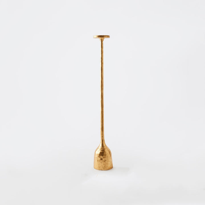 Forged Pillar Candle Holder - Gold Leaf