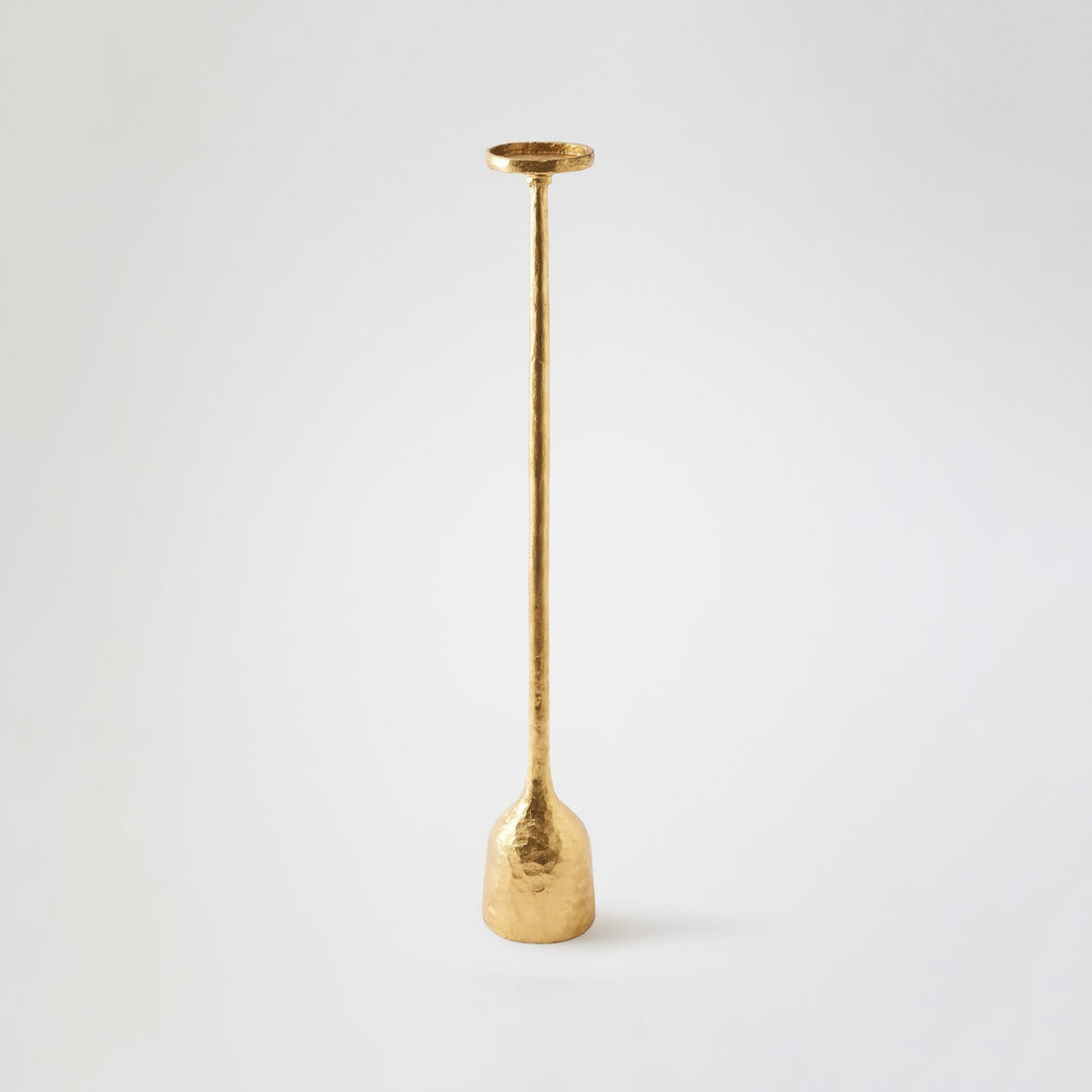 Forged Pillar Candle Holder - Gold Leaf