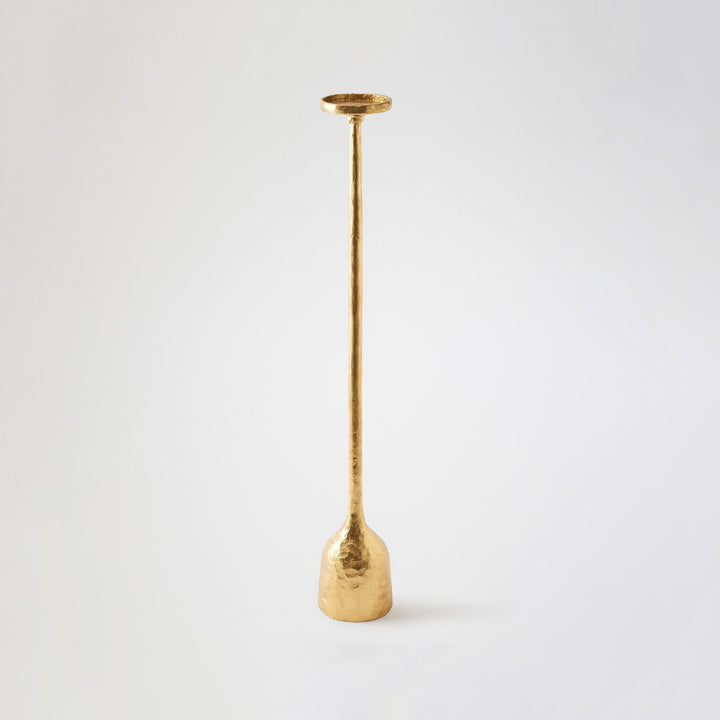 Forged Pillar Candle Holder - Gold Leaf