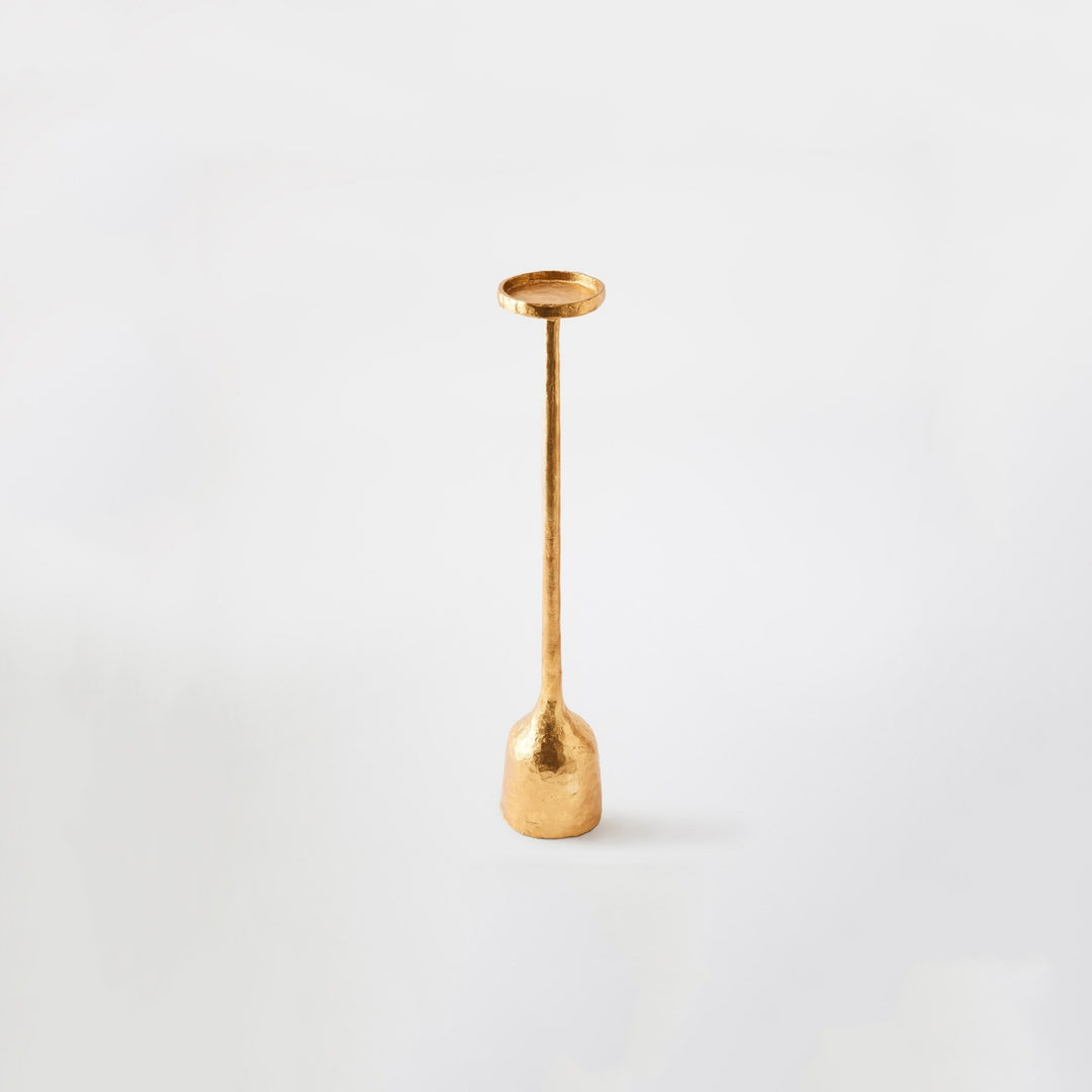 Forged Pillar Candle Holder - Gold Leaf
