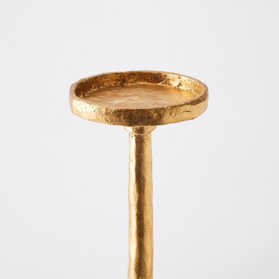 Forged Pillar Candle Holder - Gold Leaf