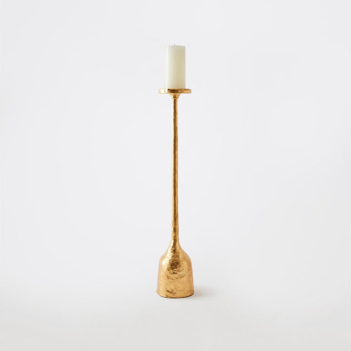 Forged Pillar Candle Holder - Gold Leaf