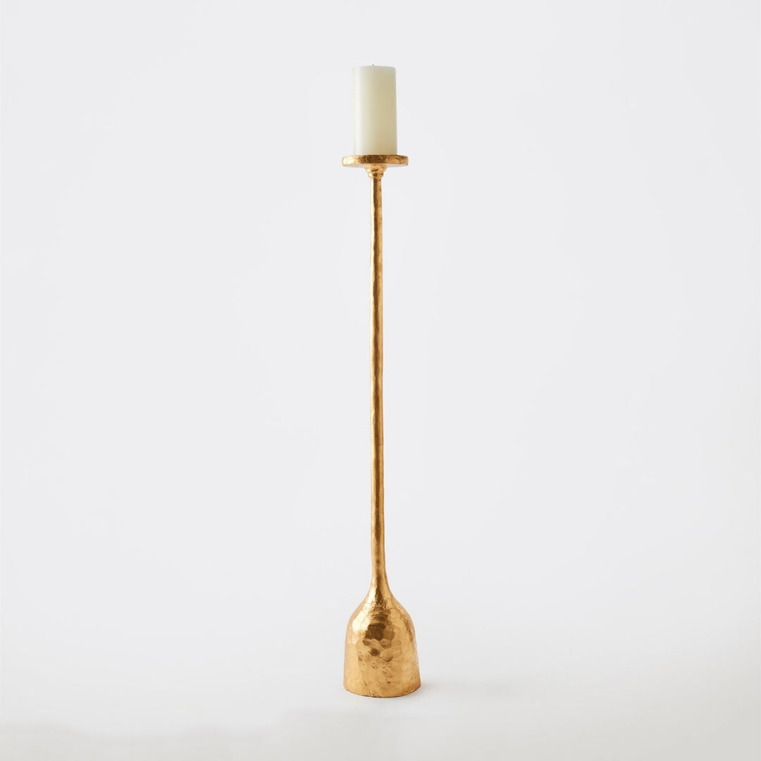 Forged Pillar Candle Holder - Gold Leaf