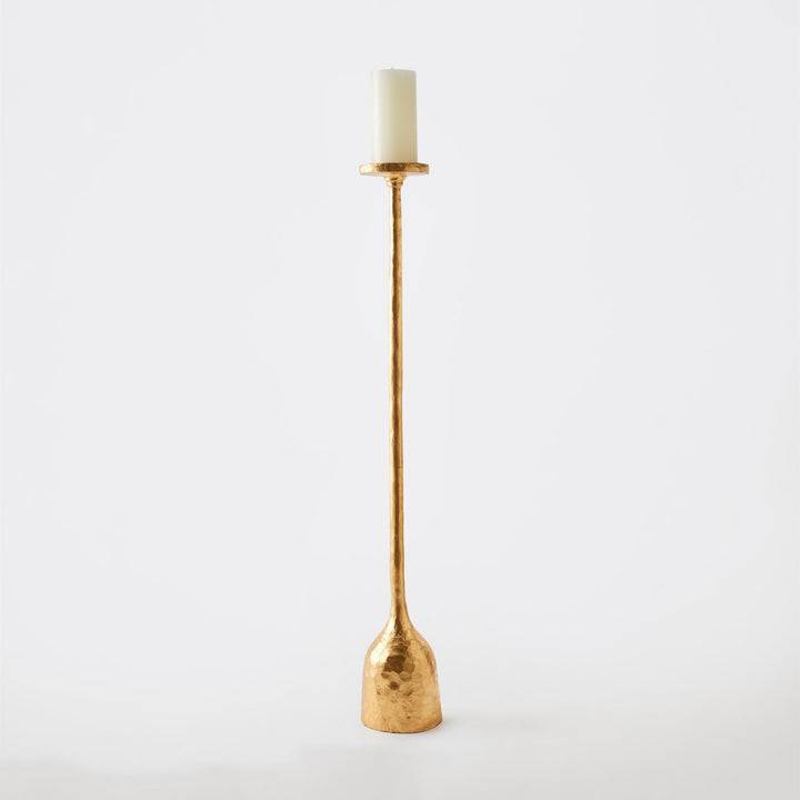 Forged Pillar Candle Holder - Gold Leaf
