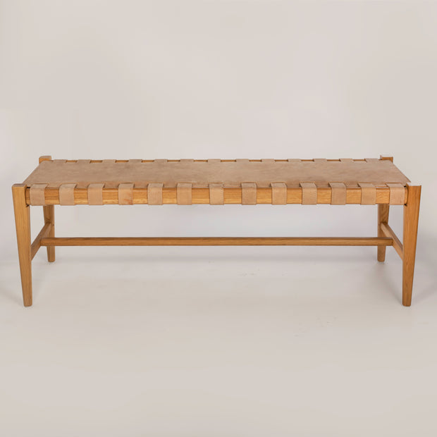 Pismo Leather Bench - Natural Leather - Open Box