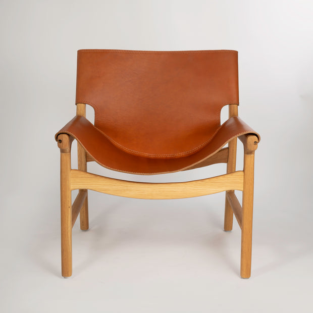 Ojai Leather & Oak Lounge Armchair