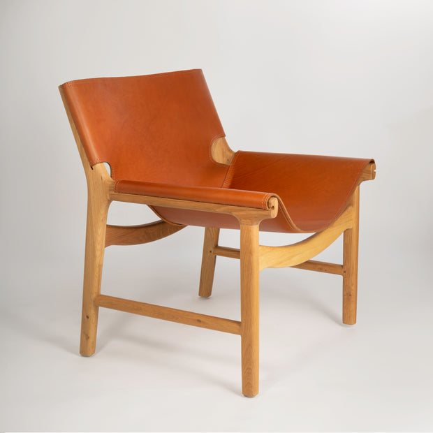 Ojai Leather & Oak Lounge Armchair