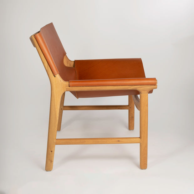 Ojai Leather & Oak Lounge Armchair