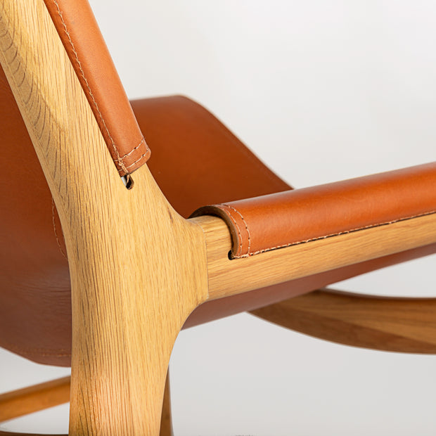 Ojai Leather & Oak Lounge Armchair