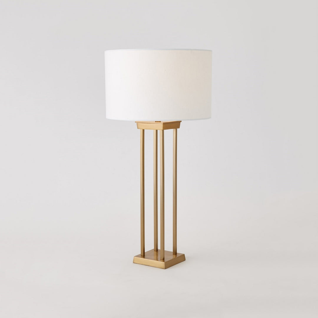 Four Pillar Table Lamp - Satin Brass