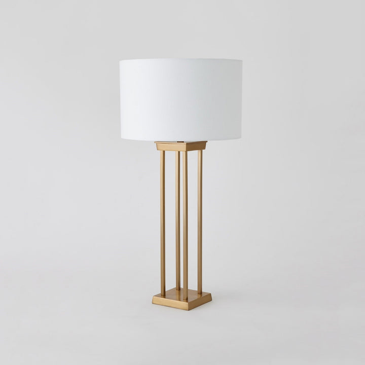 Four Pillar Table Lamp - Satin Brass