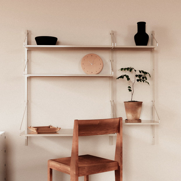 Shelf Library with Desk Section