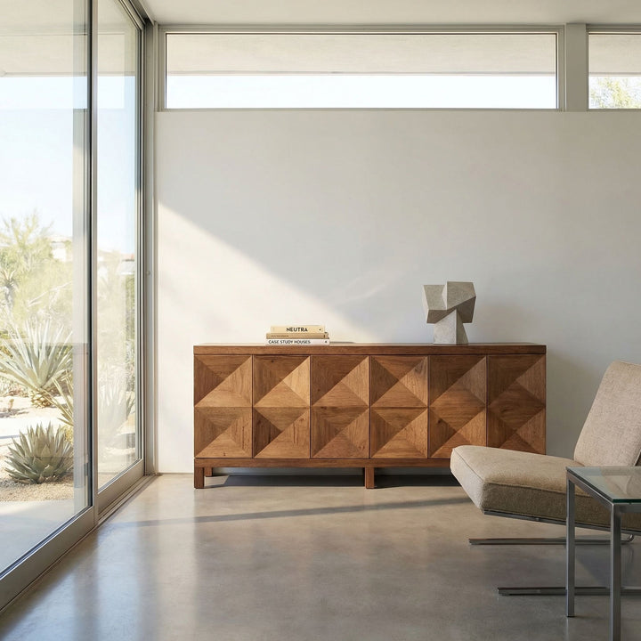 Aubree 3 Door Sideboard, Dark Walnut