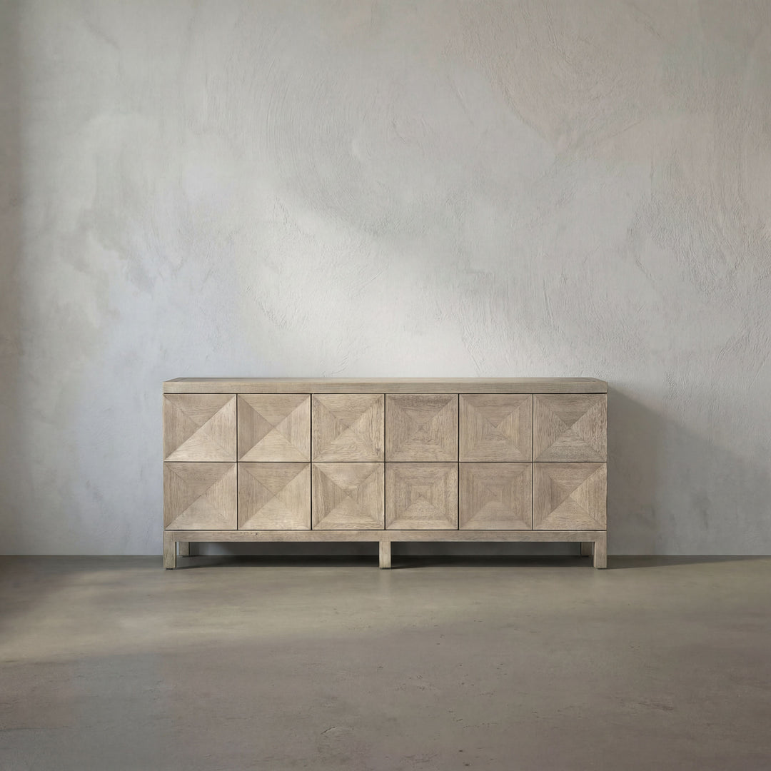 Aubree 3 Door Sideboard, Washed Walnut