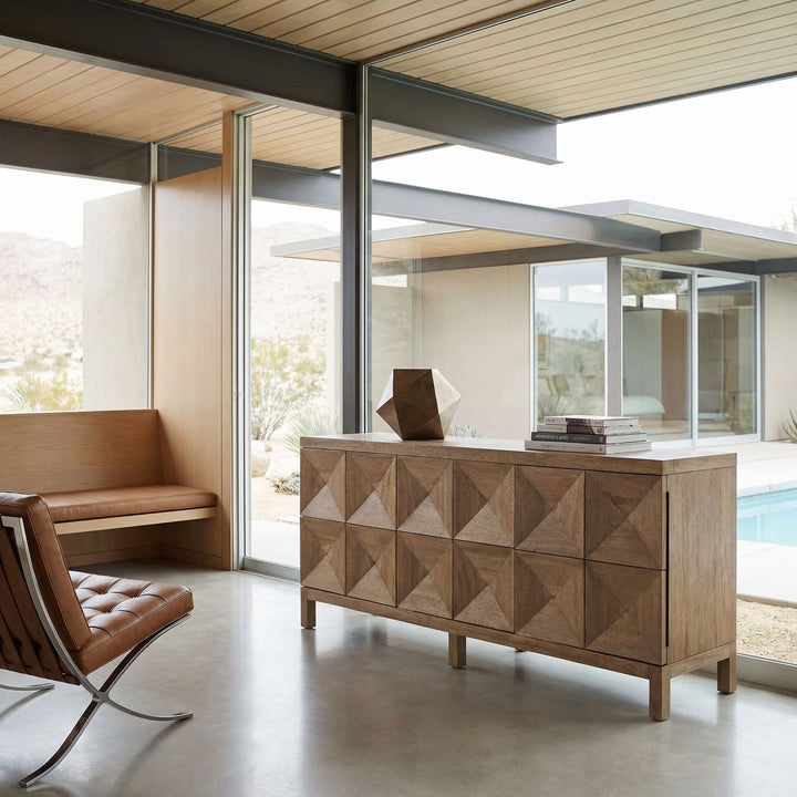 Aubree 3 Door Sideboard, Washed Walnut
