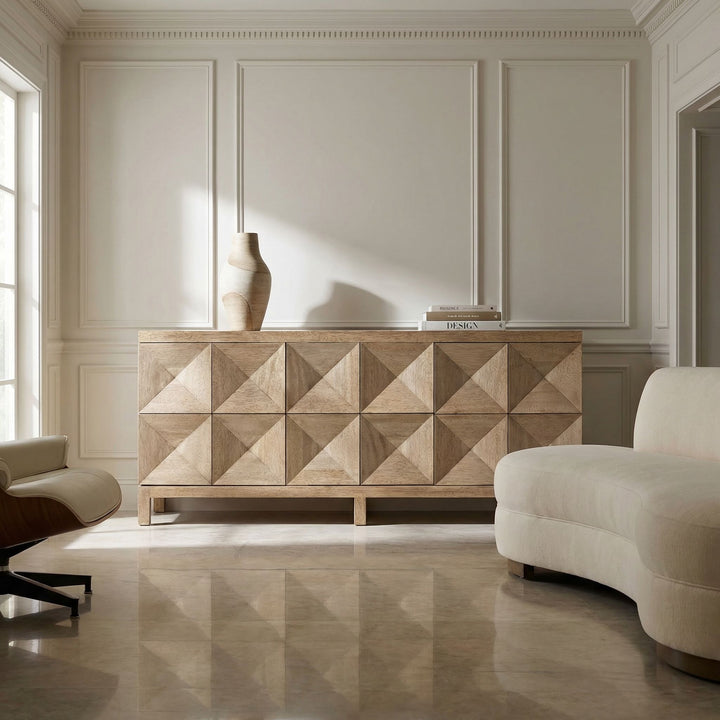 Aubree 3 Door Sideboard, Washed Walnut
