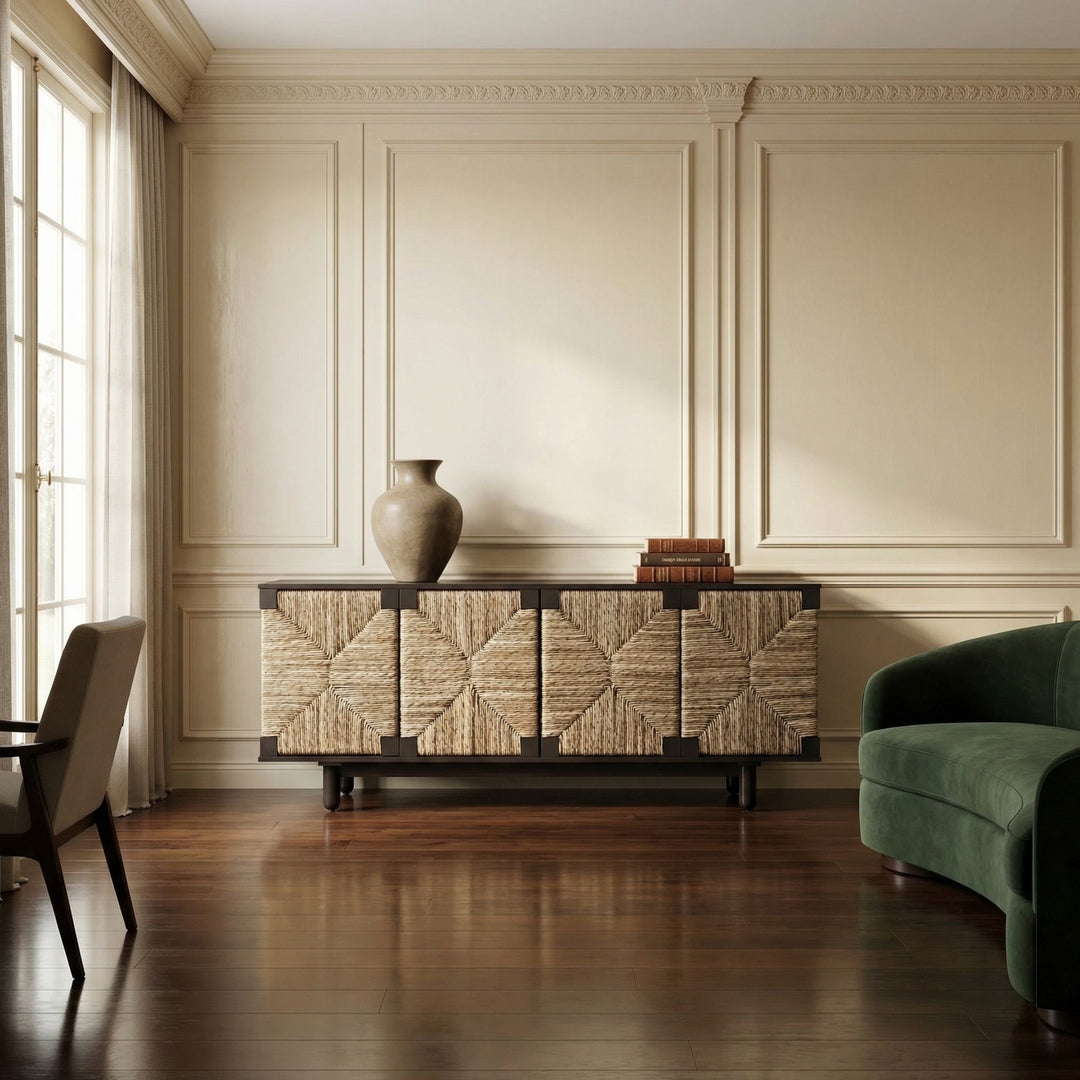 Paisley 4 Door Sideboard, Pale