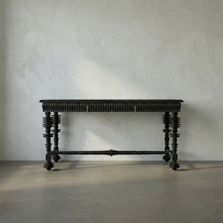 Margot Desk, Small (60"), Hand Rubbed Black