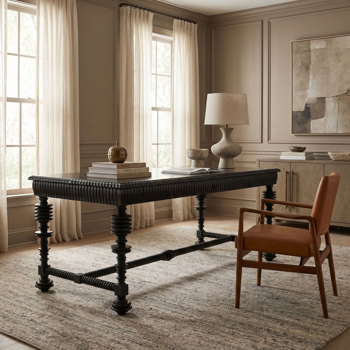 Margot Desk, Hand Rubbed Black