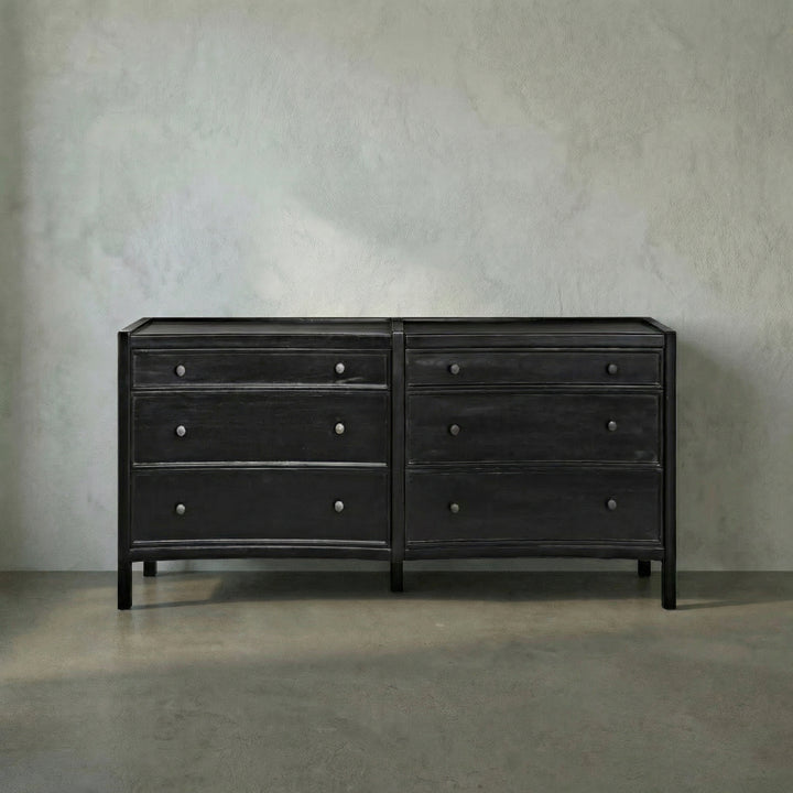 Kamila 6 Drawer Dresser, Hand Rubbed Black
