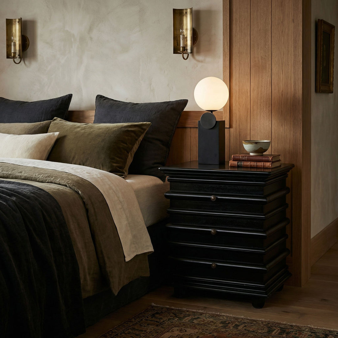 Kiara Side Table, Hand Rubbed Black
