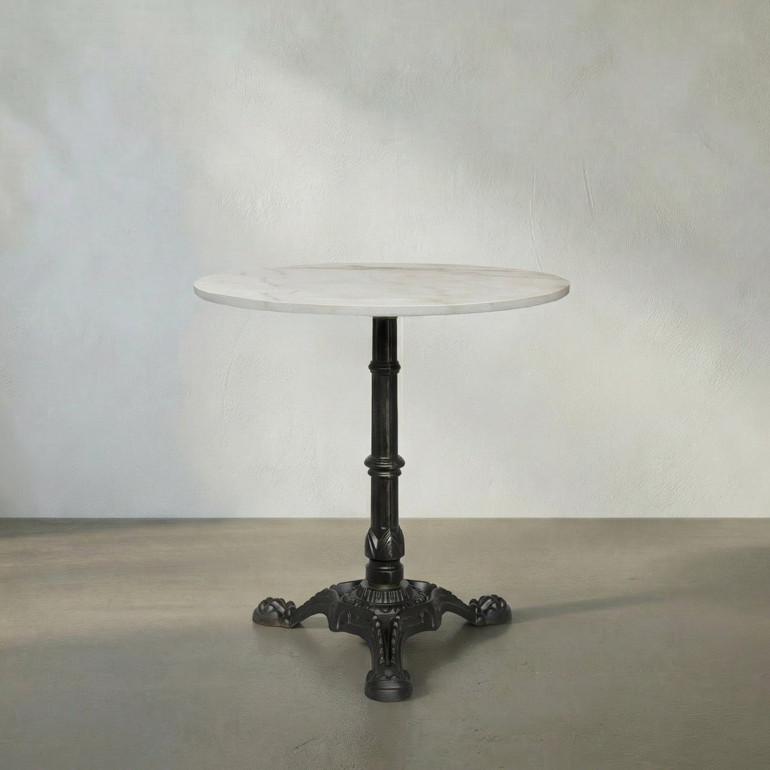 Norah Side Table, Black Metal with White Stone