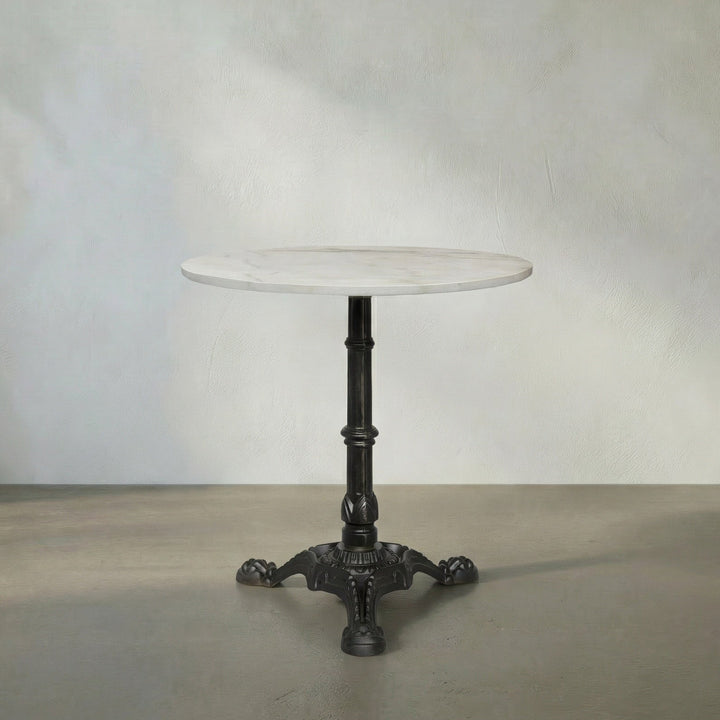 Norah Side Table, Black Metal with White Stone