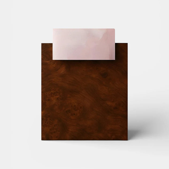 Gaia Burl Wood and Pink Onyx Table