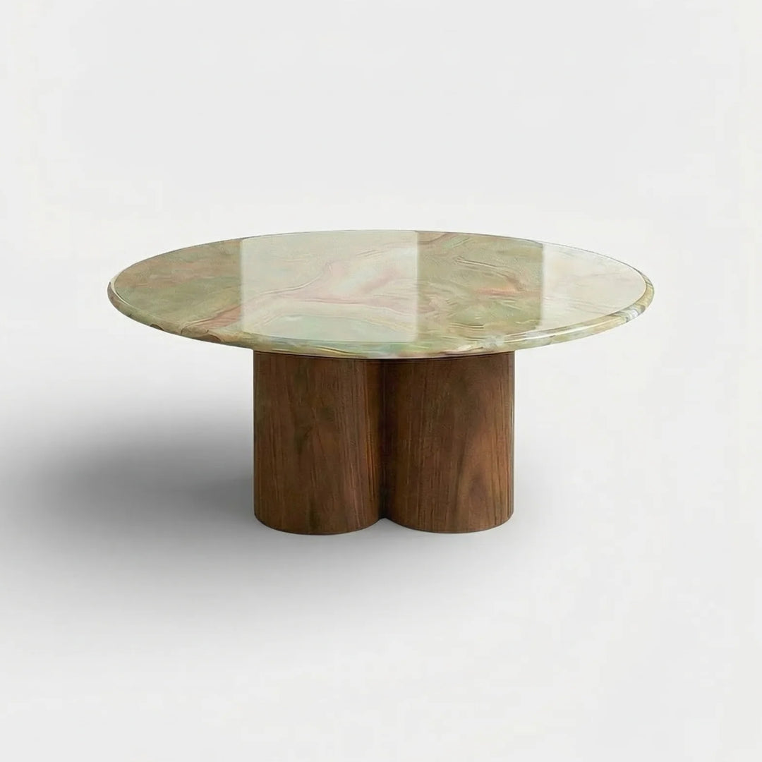 Gianni Solo Onyx and Wood Coffee Table