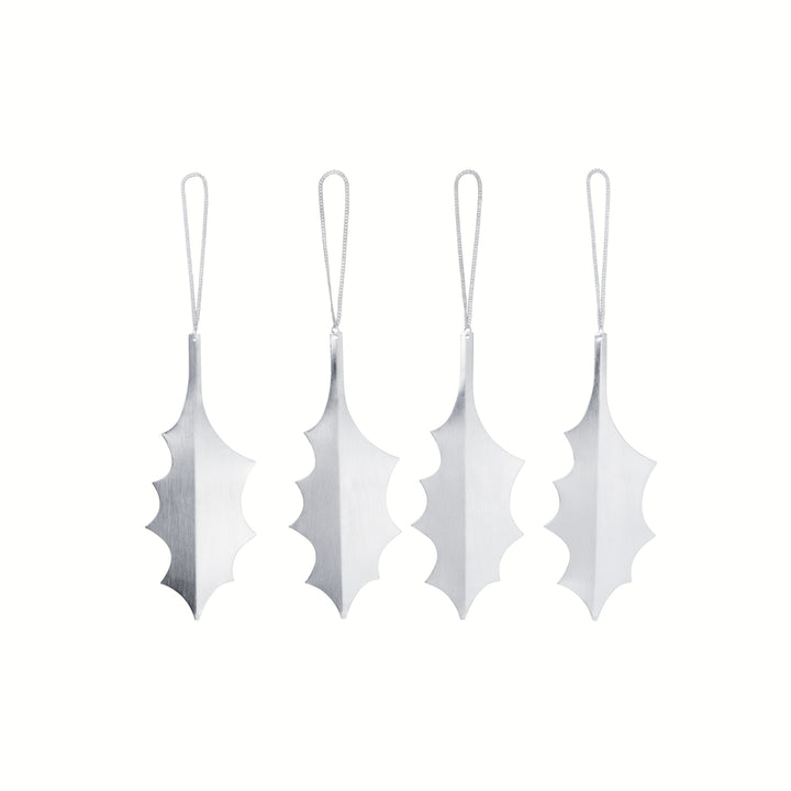 Holly Leaf Ornaments - Set of 4
