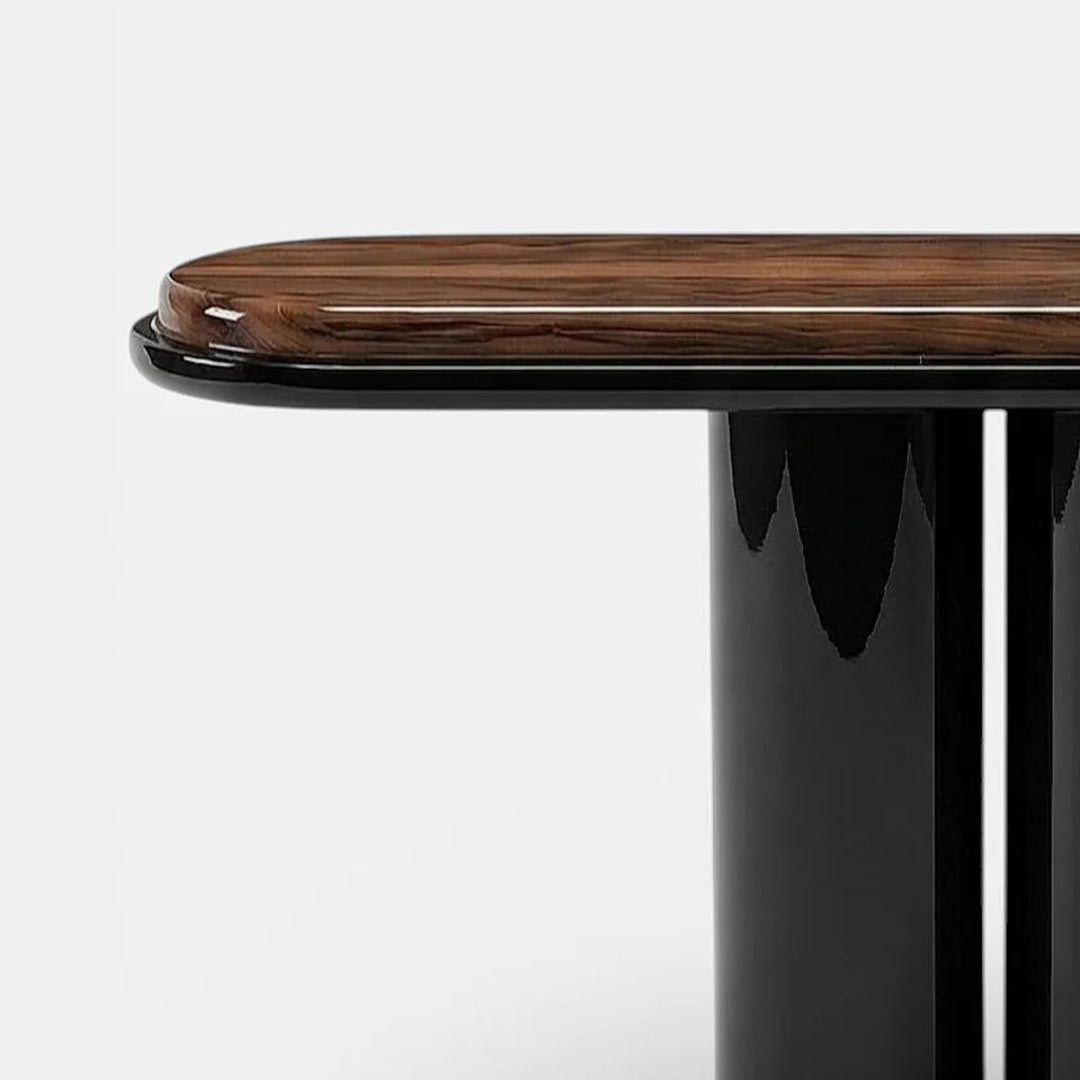 Ida Black Lacquered And Wooden Console