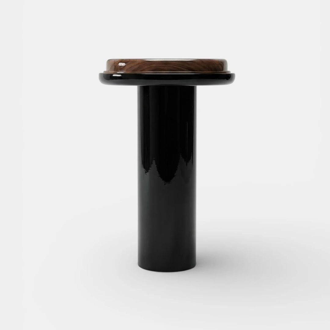 Ida Black Lacquered And Wooden Console