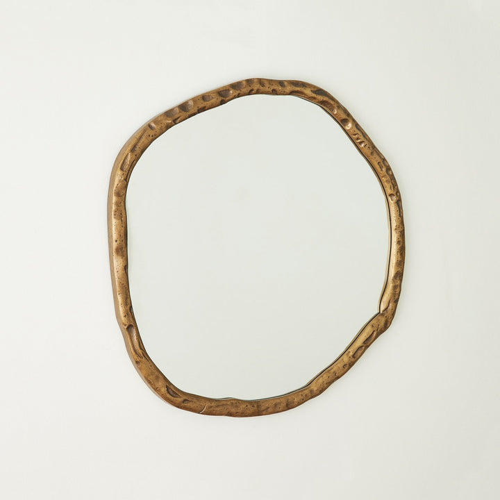 Irregular Circle Mirror - Antique Brass