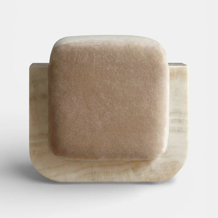 Ivory Onyx Mohair Oggy Stool