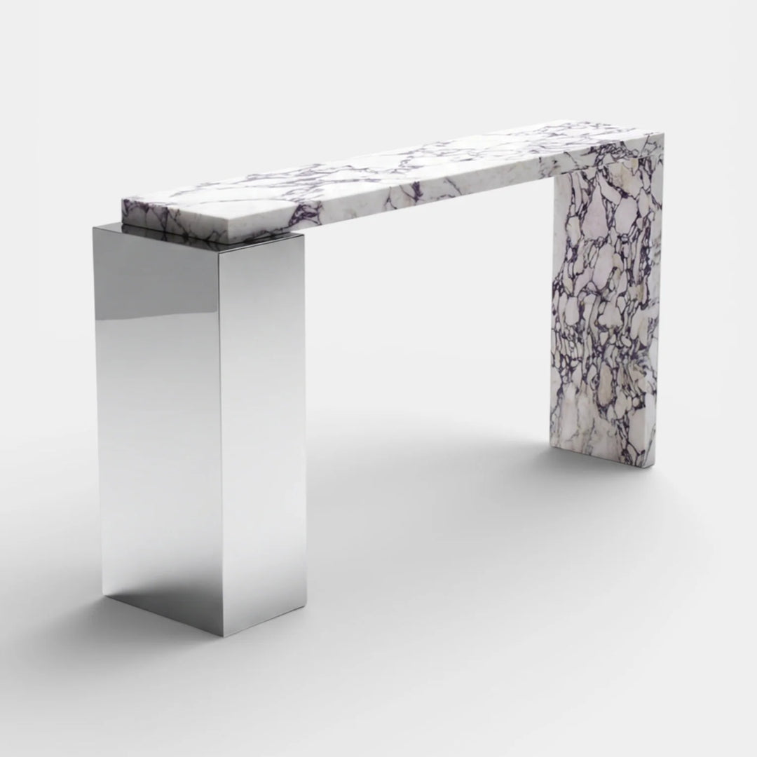 Jill Calacatta Viola & Inox Console