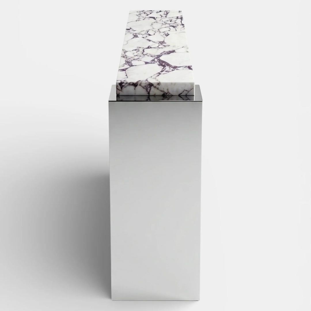Jill Calacatta Viola & Inox Console