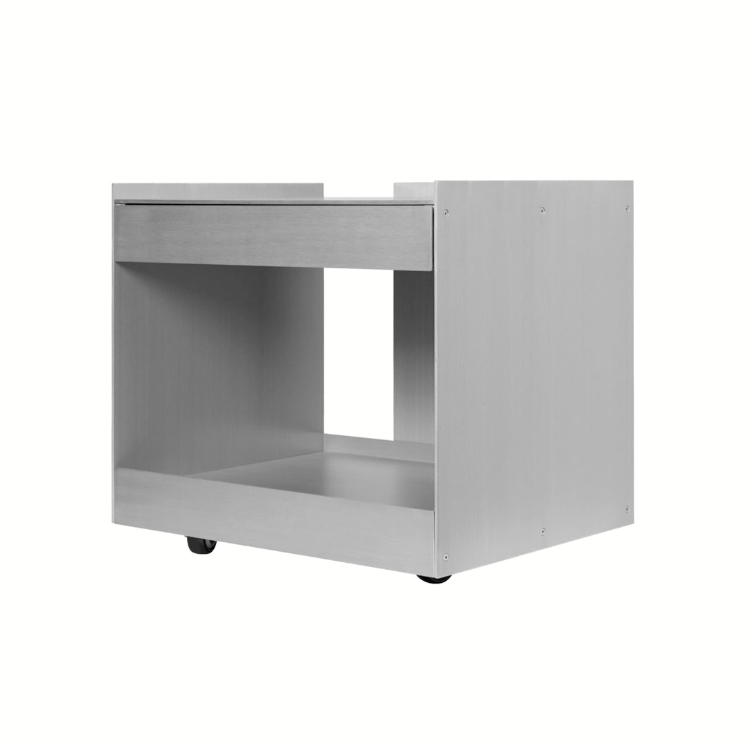 Lager Low Trolley with Drawer - Aluminum