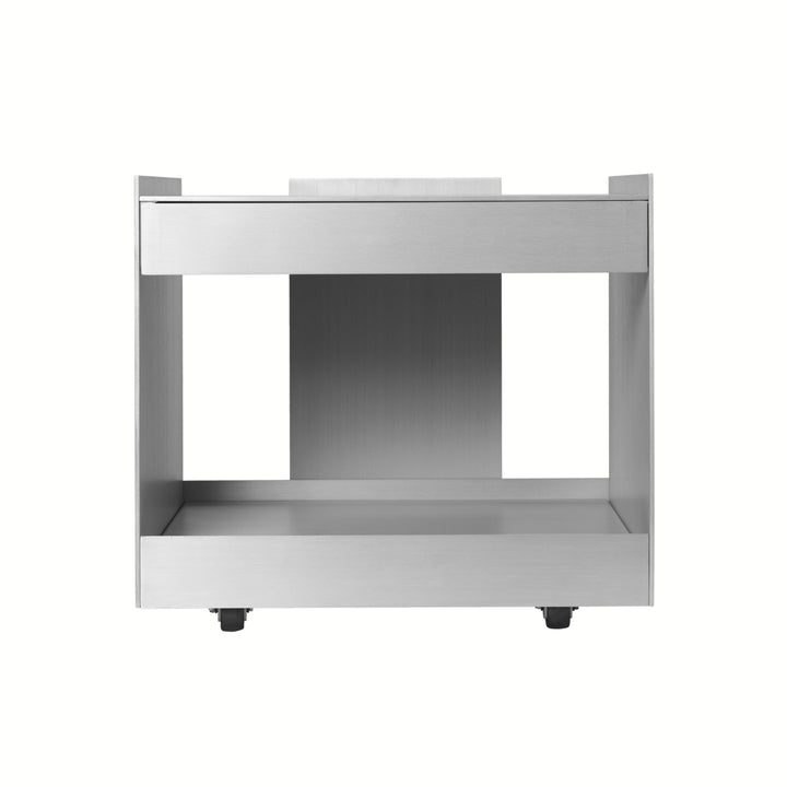 Lager Low Trolley with Drawer - Aluminum
