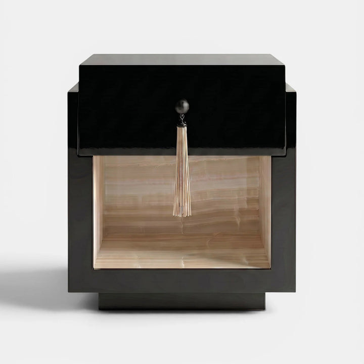 Leo Black and Vanilla Onyx Nightstand