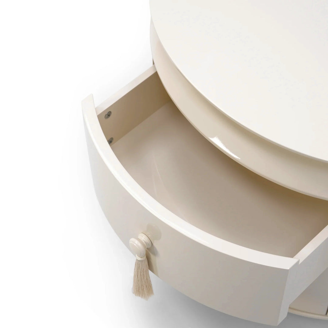 Margot End Table - Ecru White