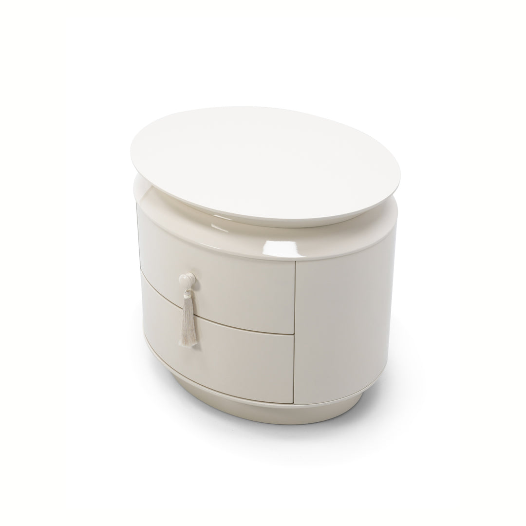 Margot End Table - Ecru White