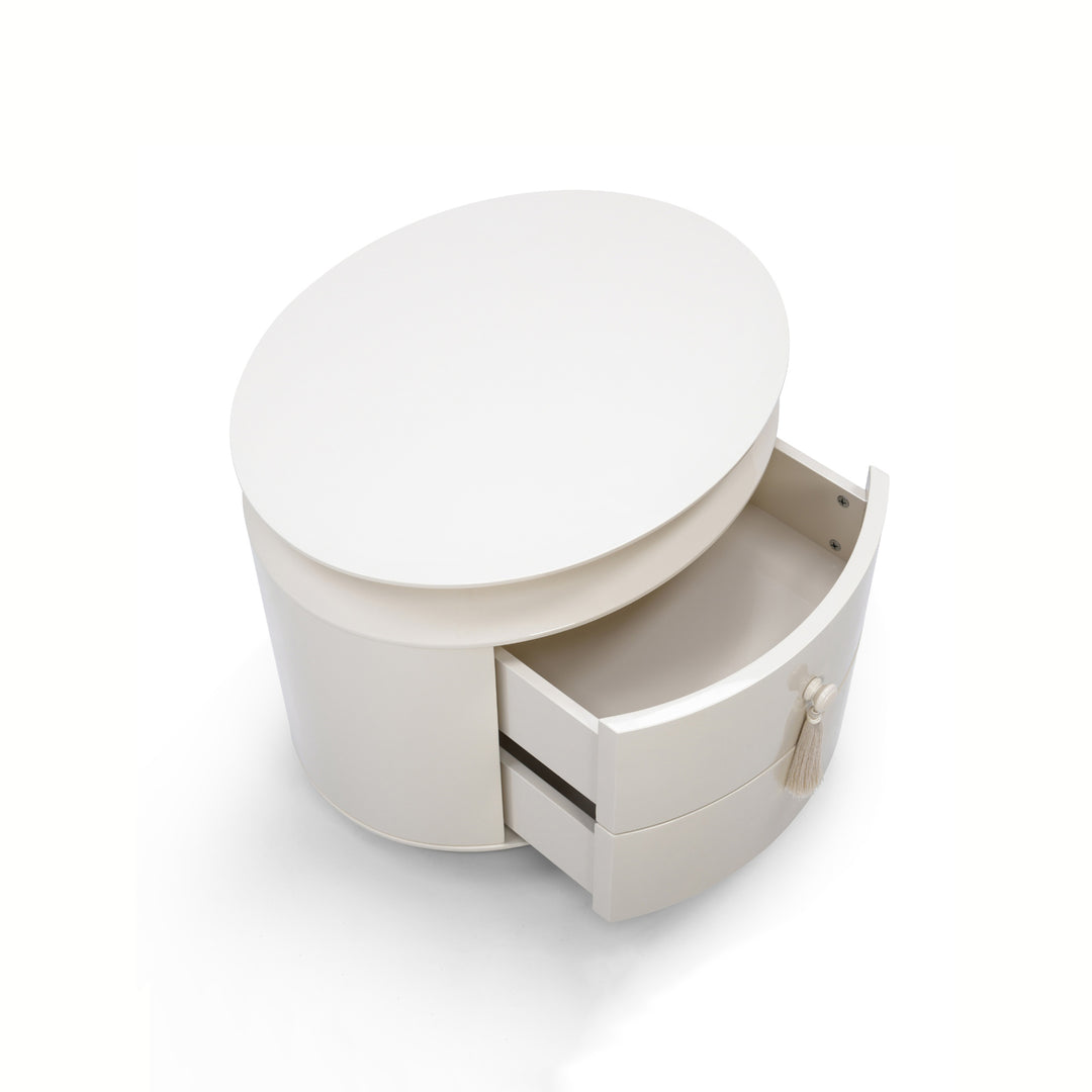 Margot End Table - Ecru White