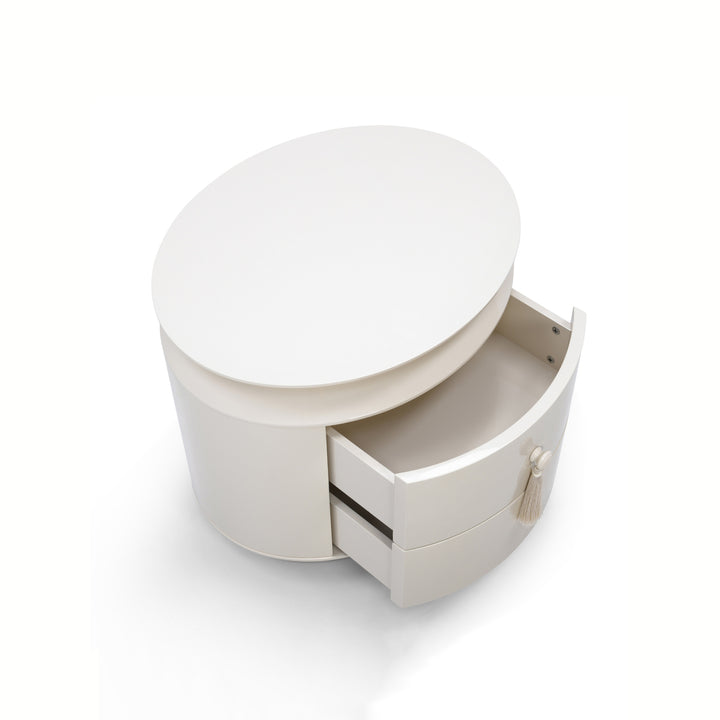 Margot End Table - Ecru White