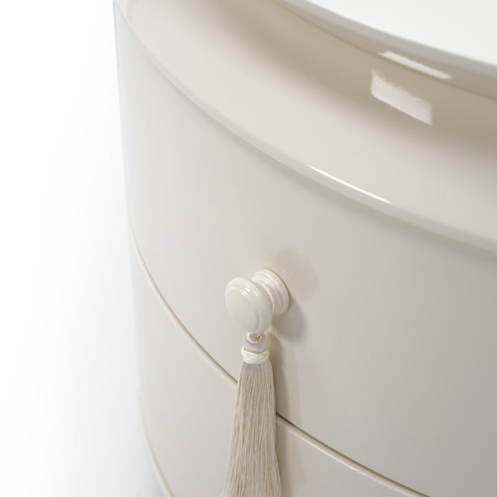 Margot End Table - Ecru White